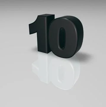 Number ten on white background - 3d illustration Stock-Illustration
