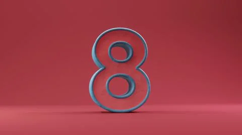 Number text red in background red 3d illustration rendering, countdown text Illustrazione stock