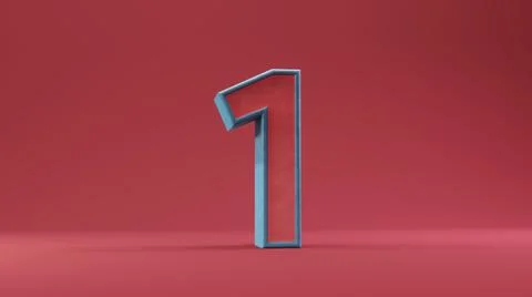 Number text red in background red 3d illustration rendering, countdown text Illustrazione stock