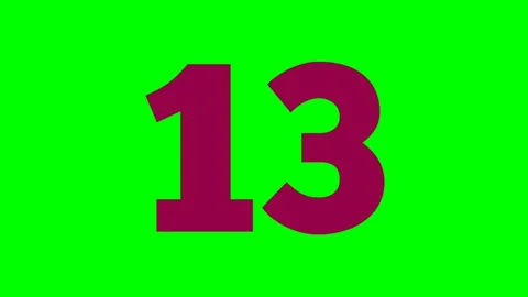 Number thirteen 13 cartoon animation gre... | Stock Video | Pond5