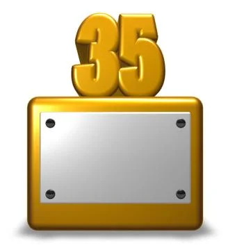 Number thirty five on socket - 3d rendering Stock Illustration