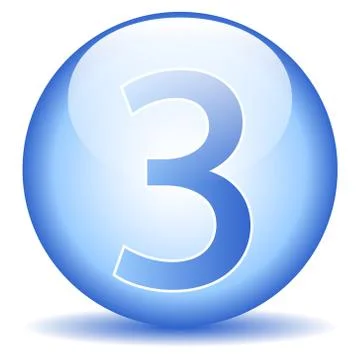 Number three button Ilustração Stock