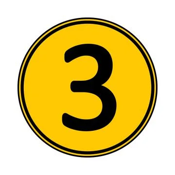 Number three button. Ilustração Stock