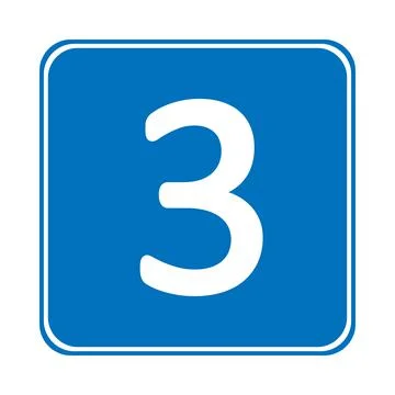Number three button. Ilustração Stock