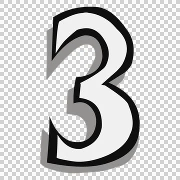 The number three design is suitable for comic designs, logos, icons and other Stock Illustration