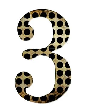 Number three in grunge style Stock Illustration