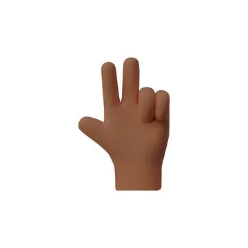 Number three hand gesture 3D vector illustration Stockillustratie