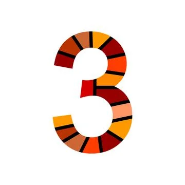 Number three icon. Illustrazione stock