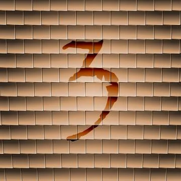 Number three icon symbol Flat modern web design with long shadow and space fo Stock Illustration