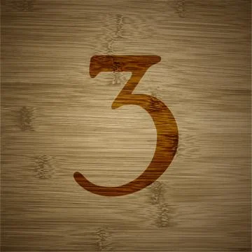 Number three icon symbol Flat modern web design with long shadow and space fo Stock Illustration