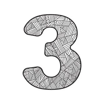 Number three Illustrazione stock