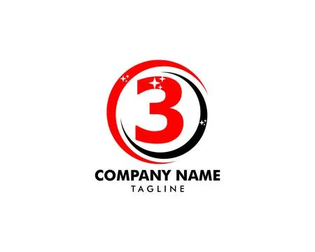 Number three logo, Logo 3 vector template Stock Illustration