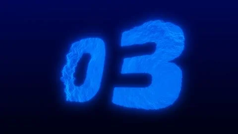 Number three made of abstract glowing particles Illustration