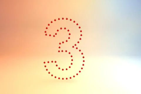 Number three made of christmas baubles Stock Illustration