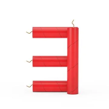 Number Three or 3 as Dynamite Sticks Alphabet Numbers Collection. 3d Renderin Stock-Illustration