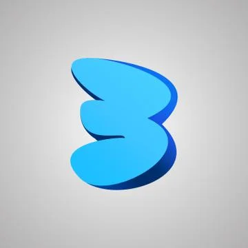 Number three. Vector comic style font. EPS10 Stock Illustration