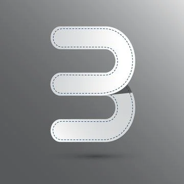 Number Three with white and gray color . Vector design template elements for  Stock Illustration
