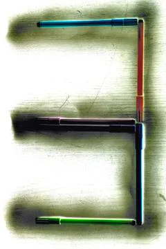 The number three on a white background with comparative colors Stock Photos