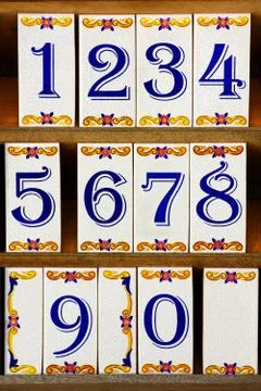 Number tiles Stock Photos