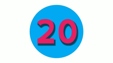 Number twenty 20 cartoon animation on wh... | Stock Video | Pond5