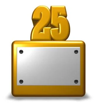 Number twenty five on socket - 3d rendering Stock Illustration