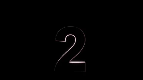 Number two 2 on a black background caustic glitters. Seamless loop product Stock Footage 234810235