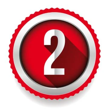 Number Two badge vector Stock Illustration