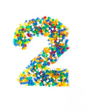 Number two of  beads on white background Stock Photos