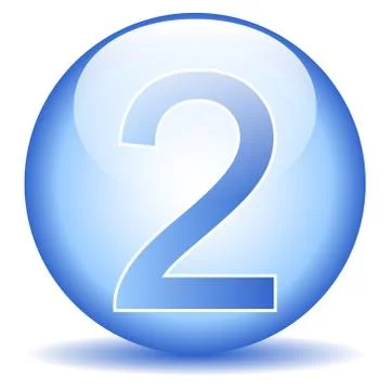 Number two button Ilustração Stock