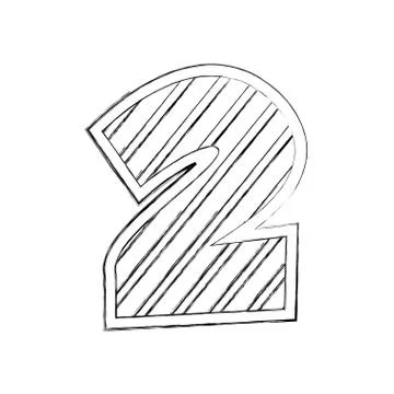 Number two comic style Stock Illustration