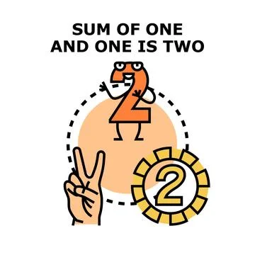 Number two concept illustrating counting and education Stock Illustration