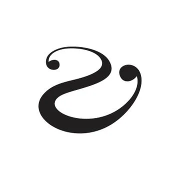 Number two curves simple logo vector Stock-Illustration