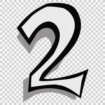 The number two design is suitable for comic designs, logos, icons and others Stock Illustration