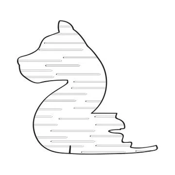 Number two with dog shape Stock Illustration