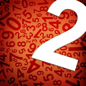 Number two on fabric texture background 스톡 일러스트