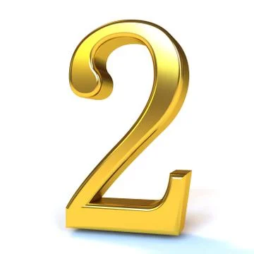 The Number Two in Gold Stock Illustration