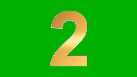 Number Two on Green Screen 스톡 일러스트
