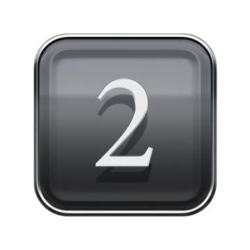 Number two grey glossy, isolated on white background Ilustração Stock
