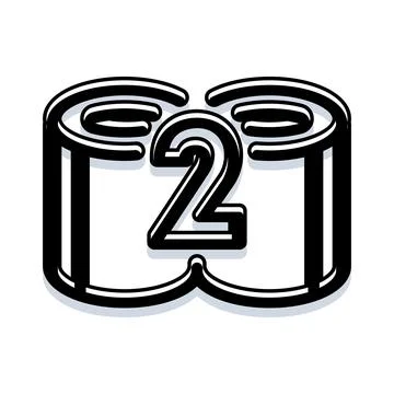 Number two icon representing duality and balance Stock Illustration