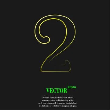 Number two icon symbol Flat modern web design with long shadow and space for  Stock Illustration