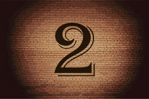 Number two icon symbol Flat modern web design with long shadow and space for  Stock Illustration
