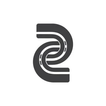 Number two linked chain logo vector Stock Illustration