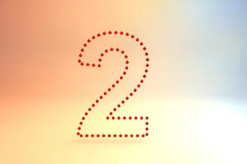 Number two made of christmas baubles Stock Illustration