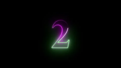 Number two neon liner icon animation. HD stock video Stock Footage 312501296