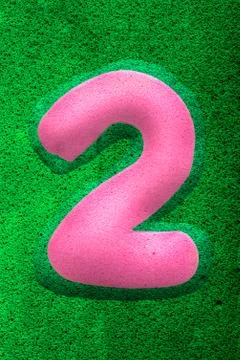 Number Two in Pink Stock Illustration