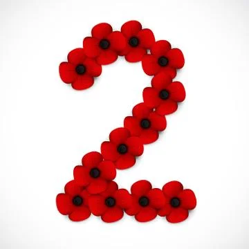 Number two poppy background Stock-Illustration