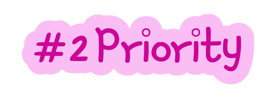 Number two priority hand drawn line sticker illustration Stockillustratie