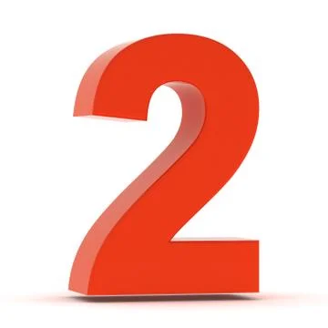 The Number Two in Red Plastic Stock Illustration