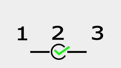 Number two selected with green checkmark Stock Illustration
