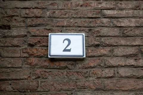 Number Two Sign on Wall Stock Photos